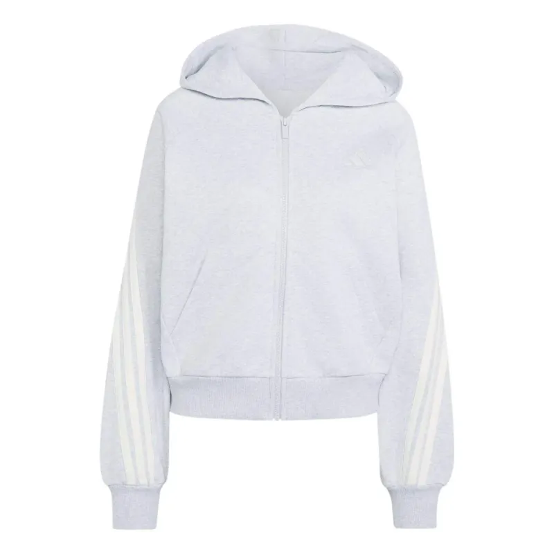 Felpa con cerniera a cappuccio da donna adidas 3-Stripes