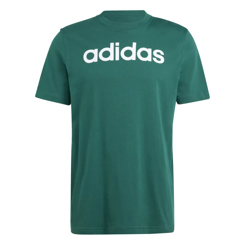 T-shirt con logo lineare ricamato in jersey adidas Essentials